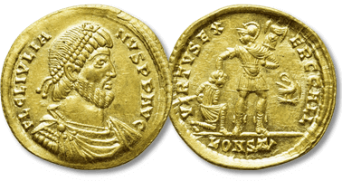 Lot 973. JULIAN II APOSTATA (360-363). GOLD Solidus. Arelate.