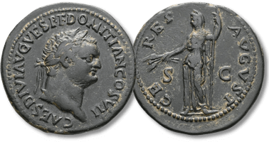 Lot 255. Domitian, 81-96. Dupondius, Rome, 80-81.