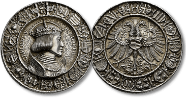 Los 681. Nürnberg. Dedikationsmedaille der Stadt Nürnberg für Kaiser Karl V. 1521.