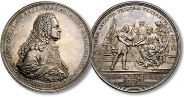 Los 721. Nürnberg. Silbernes Medaillon 1742 von Martin Holzhey.