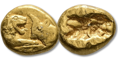 Lot 137. Kings of Lydia. Kroisos. AV 1/6 Stater. Circa 564/53-550/39 BC. Heavy standard. Sardes mint.