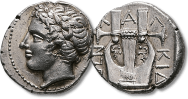 Lot 5. Macedon. Olynthos mint circa 420-379 BC. Chalkidian League. Tetradrachm AR.