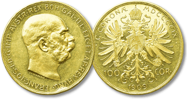 Lot 1254. AUSTRIAN EMPIRE. Franz Josef I (1848-1916). GOLD 100 Corona (1909). Wien (Vienna).