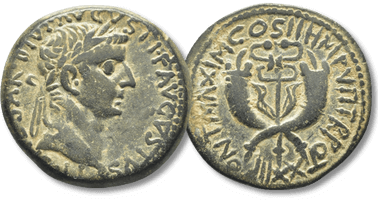 Lot 391. Tiberius. AD 14-37. Æ Dupondius. Commagene mint. Struck AD 19-20.