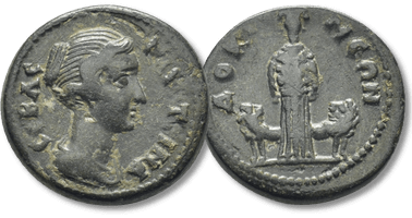 Lot 316. PHRYGIA. Docimeium. Faustina Junior. Augusta, 147-175. Ae.