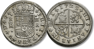 Lot 961. Spain. PHILIP V, 1700-1746 AD. AR, 2 Reales. Madrid.