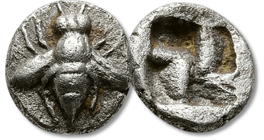 Lot 53. Ionia. Ephesos circa 550-500 BC. Hemiobol AR.