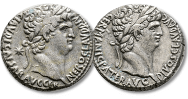 Lot 223. SYRIA. Uncertain mint (Antioch). Nero and Divus Claudius, 63-68 AD. AR Tetradrachm.