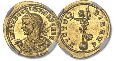 Lot 182. Carin (282-285). Aureus 284, Lyon.