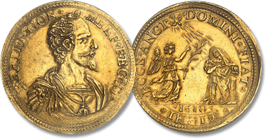 Lot 1872. ITALIE. Guastalla (comté puis duché), Ferdinand II de Gonzague (1575-1630). 10 doppie 1610, Guastalla.