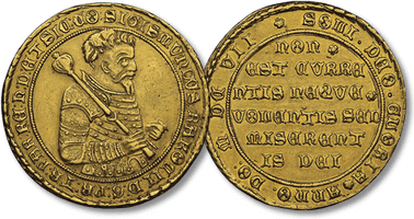 Lot 688. Sigismund Rákóczi 1607-1608. 10 Ducats, Kolozsvár (Klausenburg, Cluj-Napoca), 1607.