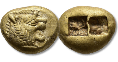 Lot 34. KINGS of LYDIA . Alyattes (circa 610-561 BC). Sardes EL Trite or 1/3 Stater.