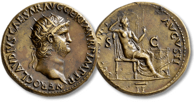 Lot 160. Nero, 54-68. Dupondius, Rome, circa 64.