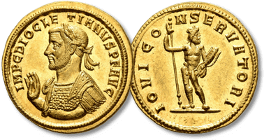 Lot 196. Diocletian, 284-305. Aureus, Siscia, April-end 286.