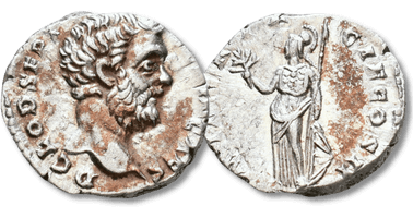 Lot 477. CLODIUS ALBINUS. As Caesar, 193-195 AD. AR Denarius, Rome. Struck under Septimius Severus, 194-195 AD.