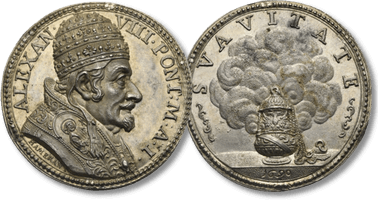 Lot 658. Alexander VIII, Pietro Vito Ottoboni of Venice. Pope from 1689 to 1691. Suavity of the Pontiff's decorum. Silver medal 1690 Year I.